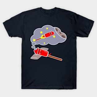 Firework Rocket Dreaming Of Space Flight T-Shirt